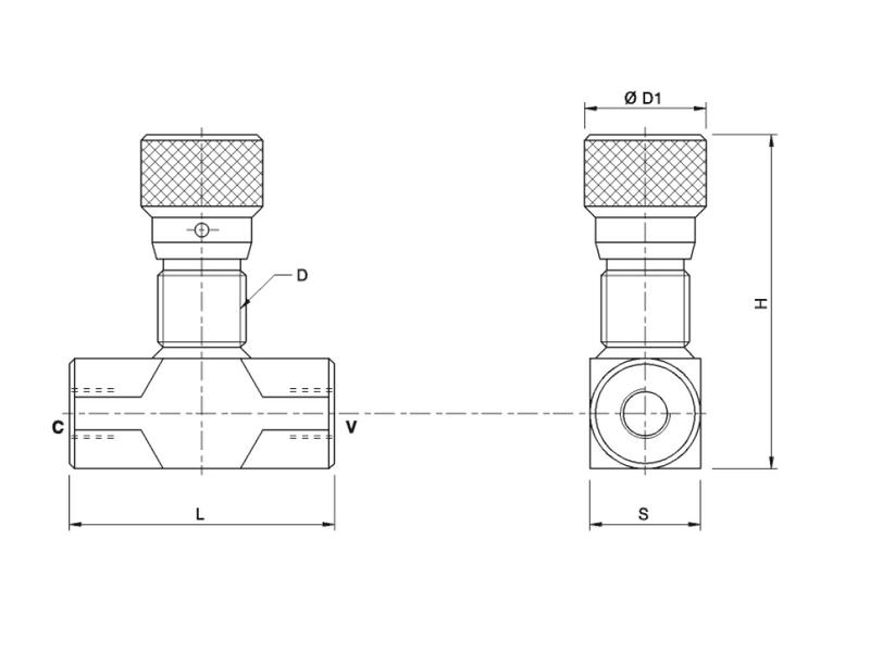 MARCHESINI BiDirectional Flow Control Valve 1/4'' BSP (15 L/min Flow Rate)