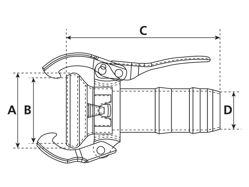 Coupling with hose end Female 3 '' (89mm) x3'' (76mm) (Galvanised)