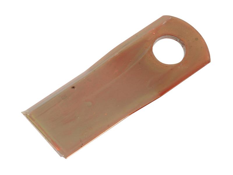 Mower Blade - Twisted blade, top edge sharp & parallel -  129 x 48x4mm - Hole Ø21mm  - RH -  Replacement for Marangon, Agram