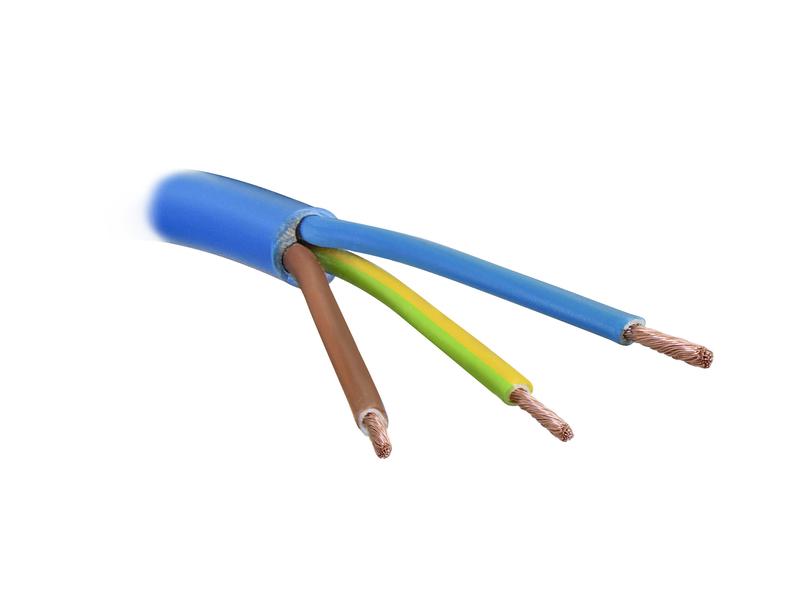 Elektrische kabel - 3 aderig, 1.5mm² Kabeldikte, Blauw (Lengte: 1M)