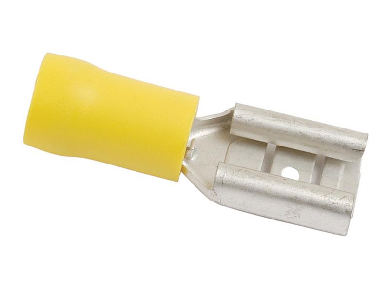 Kabelschoen vlakstekkerhuls, enkele trekontlasting, - Vrouw, 9.5mm, Geel (4.0 - 6.0mm)