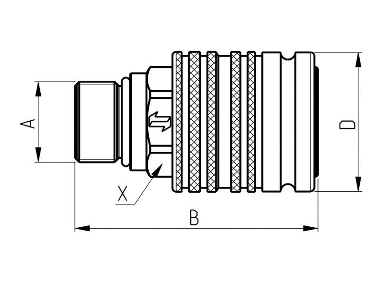Faster Quick Release Hydraulic Coupling Female 1/2'' Body x M20 x 1.50