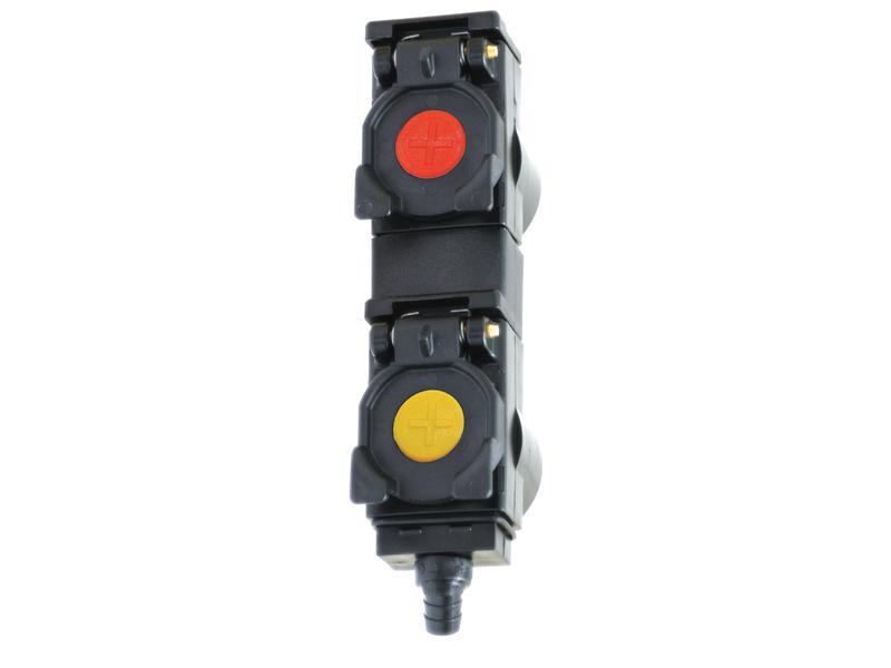 TARV Oil Collection System Double unit 82mm spacing, with Yellow and Red Clips 45 Degrees