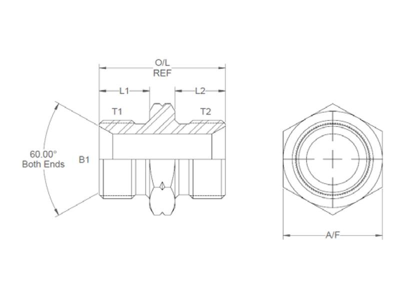 Hydraulic Adaptor M22 x 1.50 Metric Male x M22 x 1.50 Metric Male