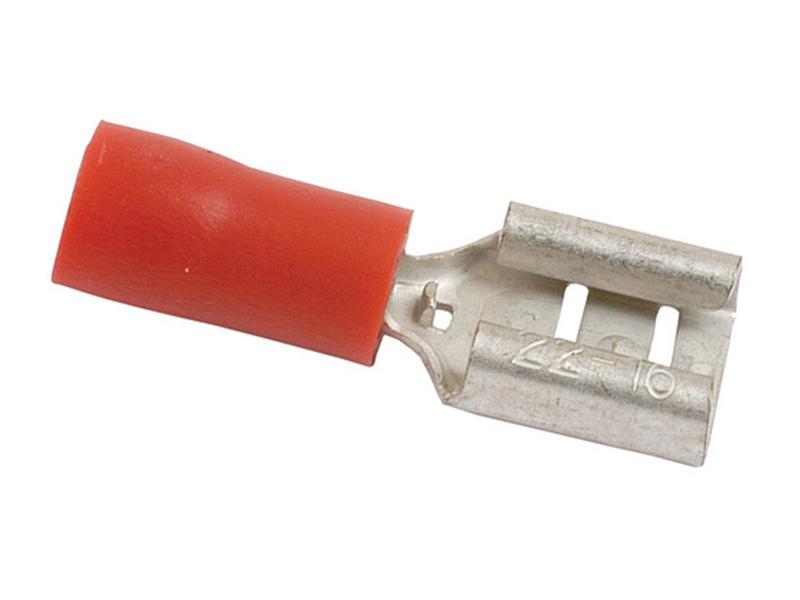 Esieristetty litteä johtoliitin, Standard Grip - Naaras, 6.3mm, Punainen (0.5 - 1.5mm)