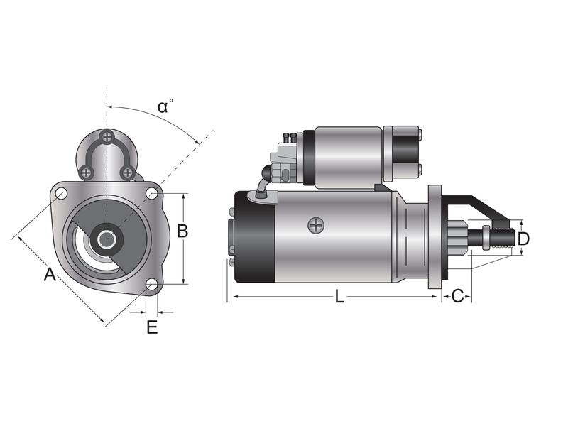 Starter  - 12V, 3.2KW, Gearreduceret (Mahle) Billede 1