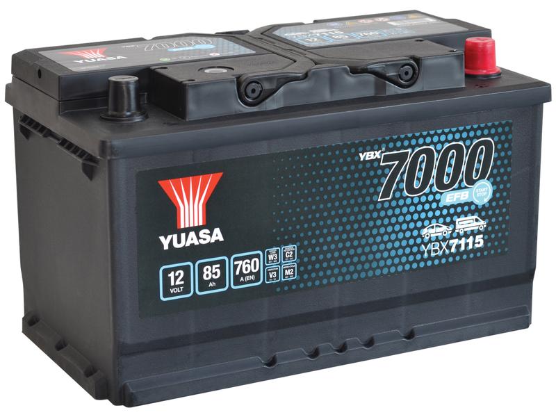 Yuasa YBX7115 12V 85Ah 760A EFB Start Stop Batteri Billede 1