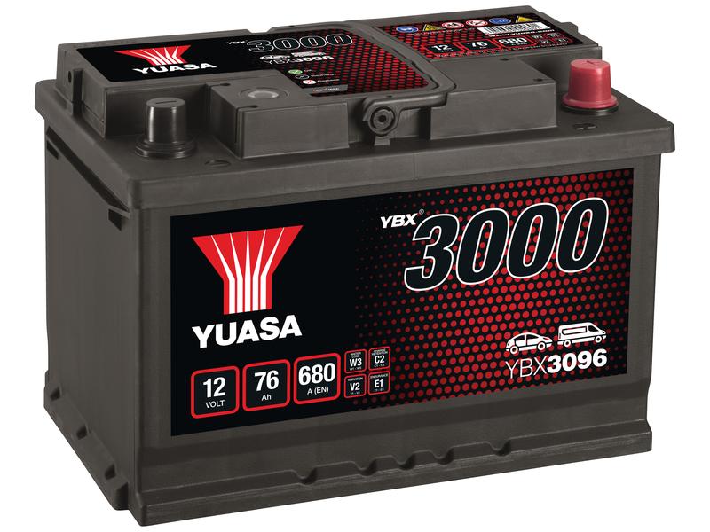 Yuasa YBX3096 12V 76Ah 680A SMF Batteri Billede 1