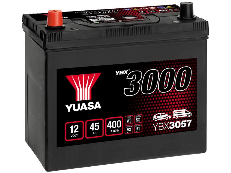 Yuasa YBX3057 12V 45Ah 400A SMF Batteri Billede 1