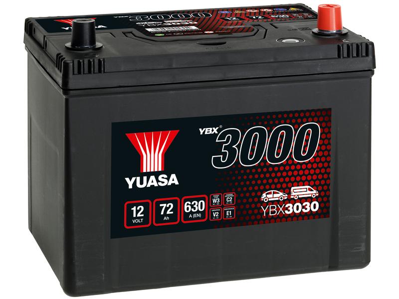 Yuasa YBX3030 12V 72Ah 600A SMF Batteri Billede 1