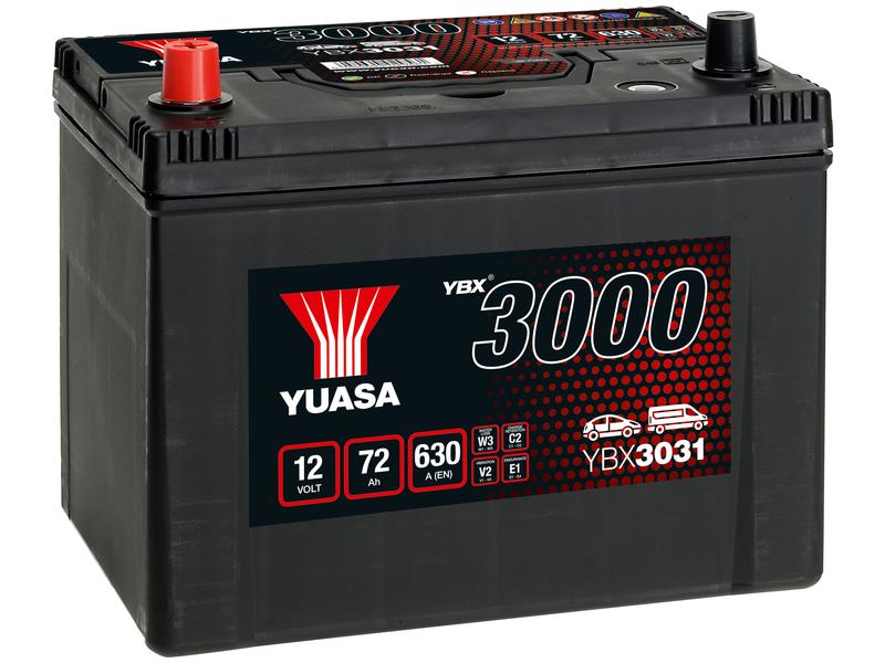 Yuasa YBX3031 12V 72Ah 600A SMF Batteri Billede 1