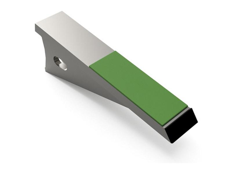 Subsoiler shoe with carbide inserts and replacement inserts. Image 1