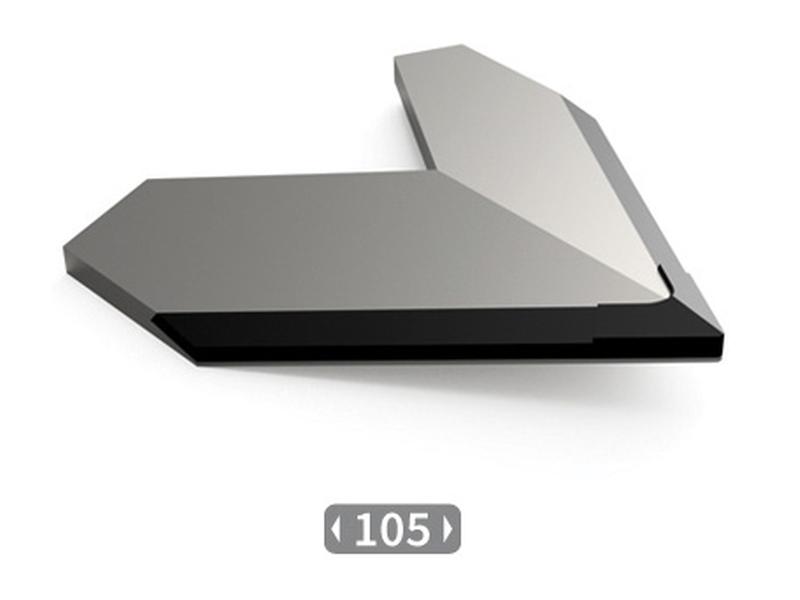 Triangular fitting with carbide inserts for weeder wing. Image 1