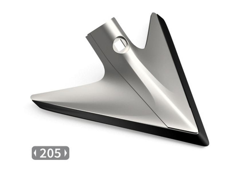 Triangular wing with carbide inserts for flat hoe. Image 1