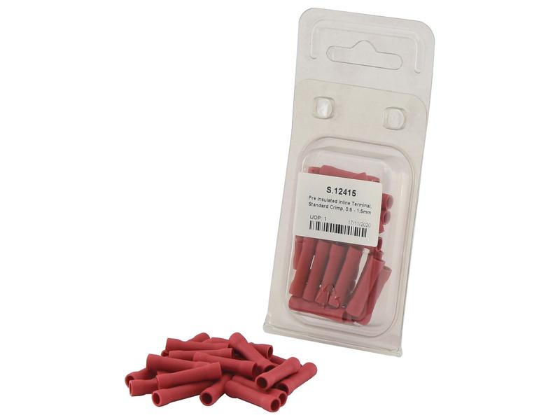 Cosses raccord isolé, Standard Grip, 4.0mm, rouges (0.5 - 1.5mm) (Agripak 25 pièces)