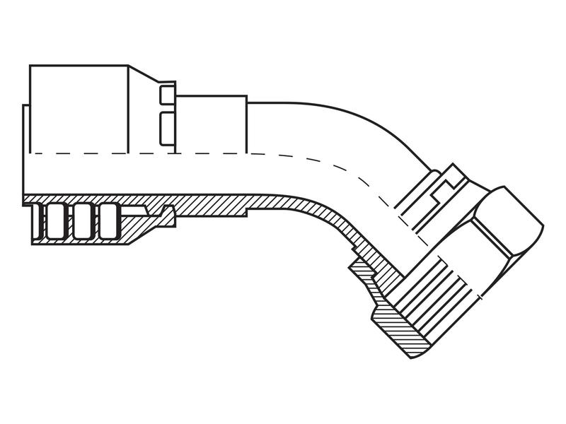 Pioneer Jic 37° Hose Fitting 1 516 X 12 Female 135° Swept Swivel