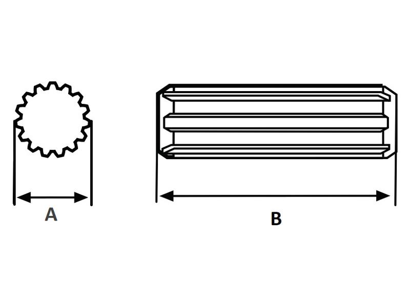 Weasler PTO Splined Shaft Full Length 1 11/16'' 20 Spline, Length 3ft ()