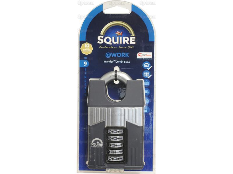 Squire 65CS COMBI Warrior Combination Padlock, Body width: 65mm (Security rating: 8) - S.129866
