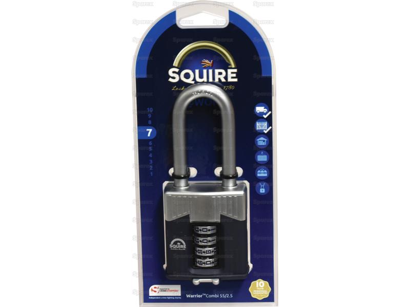 Squire 55/2.5 COMBI Warrior Combination Padlock, Body width: 55mm (Security rating: 7)
