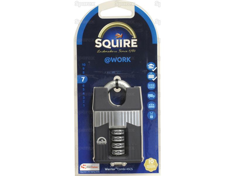 Squire 45CS COMBI Warrior Combination Padlock, Body width: 45mm (Security rating: 7) - S.129879