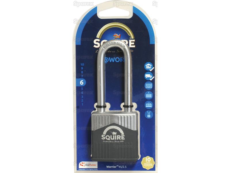 Squire 45/2.5 Warrior Padlock, Body width: 45mm (Security rating: 6) - S.129884