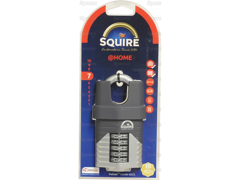 Squire 60CS COMBI Hængelås Combi m/kodelås , Bredde (mm): 60mm (Sikkerhedsklasse: 7)