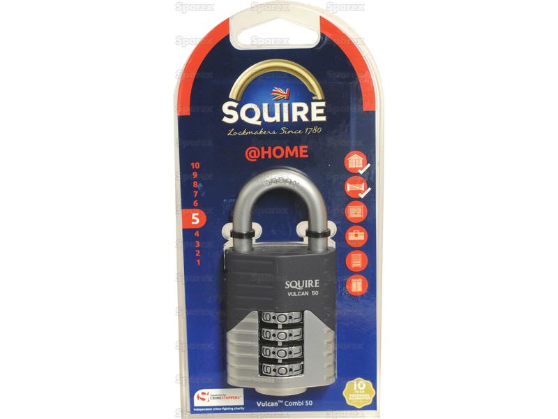 Squire 50 COMBI Vulcan Combination Padlock, Body width: 50mm (Security rating: 5)
