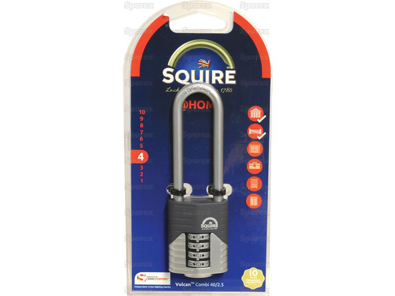Squire 40/2.5 COMBI Vulcan Combination Padlock, Body width: 40mm (Security rating: 4)