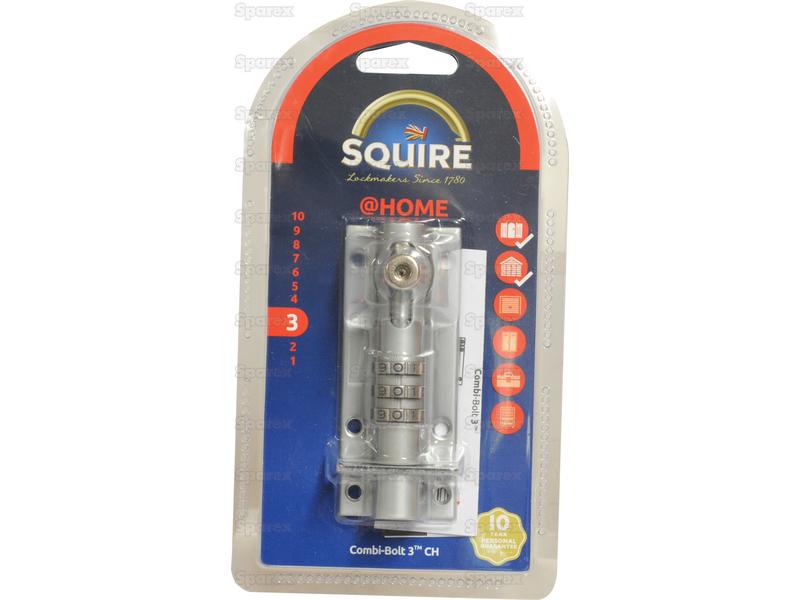 Squire Sicherheitszahlenschloss (Sicherheitseinstufung: 3) - Silber Oberfläche (Sicherheitseinstufung: 3)