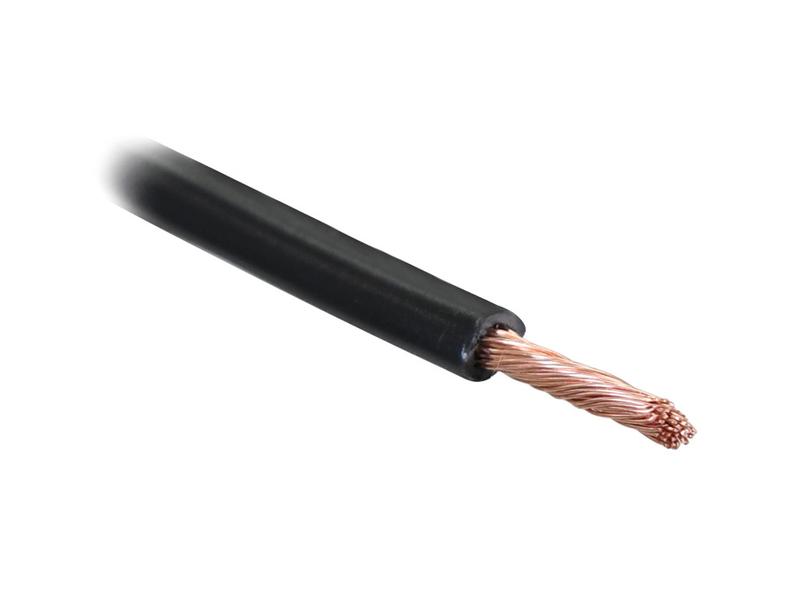 Elektrische kabel - 1 aderig, 0.75mm² Kabeldikte, Zwart (Lengte: 100M)