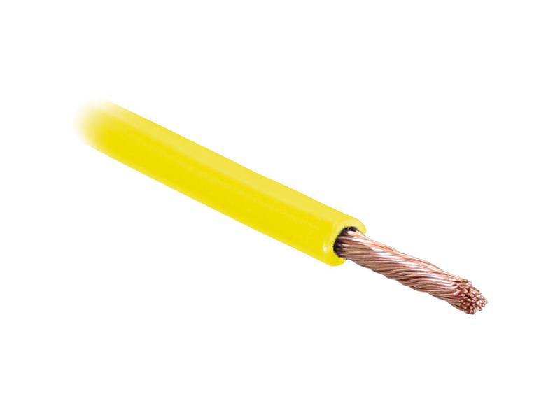 Elektrische kabel - 1 aderig, 0.75mm² Kabeldikte, Geel (Lengte: 100M)