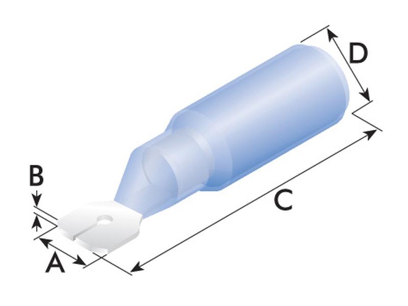 Heat Shrink Male Spade Terminal Blue