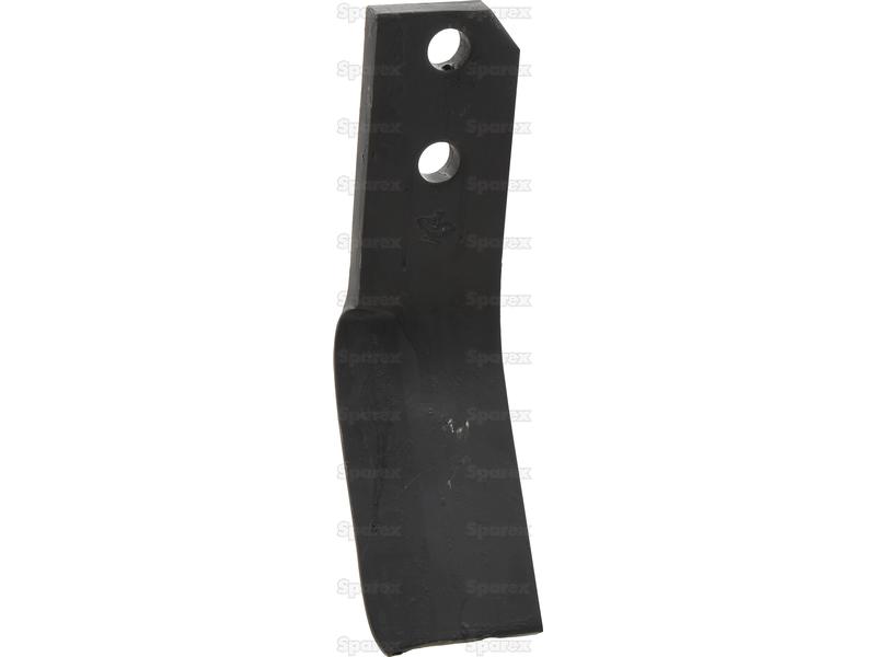 Rotavator Blade  LH 60x12mm Height:  Hole centres:  Hole Ø: 16.5mm. Replacement for Valentini