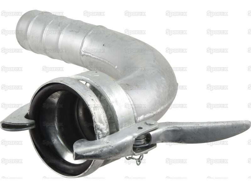 90° Coupling with Hose End - Female 4\'\' (108mm) x4\'\' (102mm) (Galvanised)