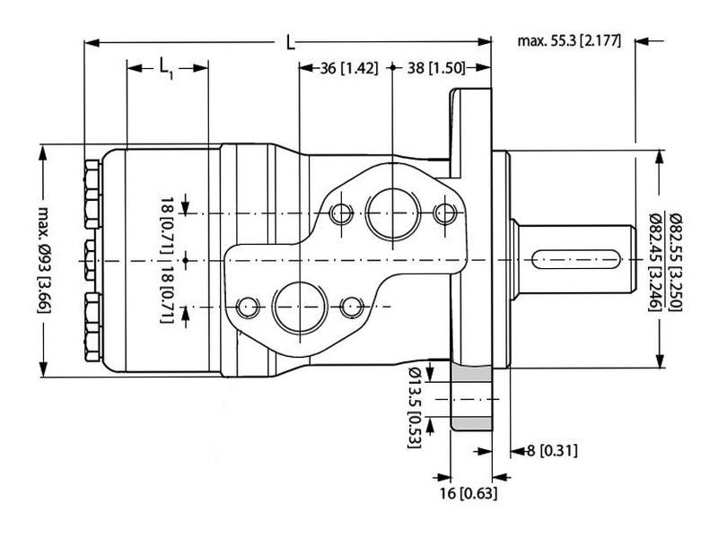 Danfoss Hydraulic Orbital Motor OMP315 315cc/rev with 25mm Cylindrical Shaft