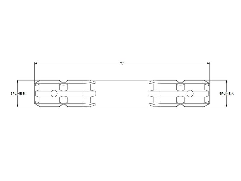PTO Splined Shaft Both Ends 1 3/8'' 6 Spline x 1 3/8'' 6 Spline