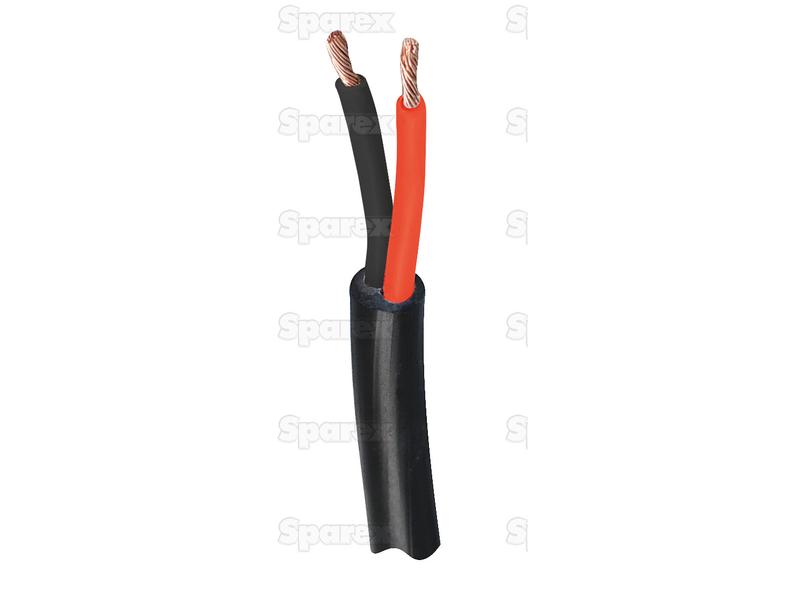 Electrical Cable - 2 Core, 1.5mm² Cable, Black (Length: 50M), () - S.139719