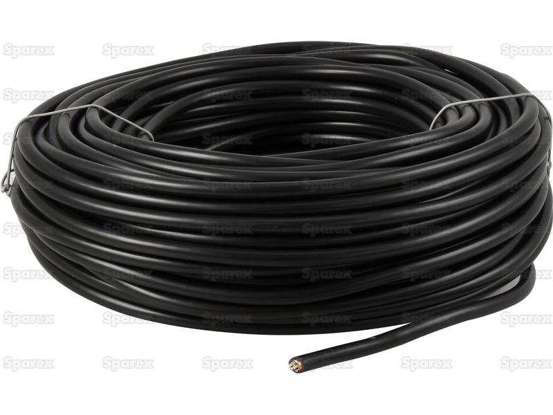 Electrical Cable - 7 Core, 1mm² Cable, Black (Length: 50M), () - S.139725