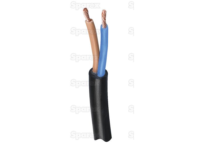 Electrical Cable - 2 Core, 1.5mm² Cable, Black (Length: 50M), () - S.139729