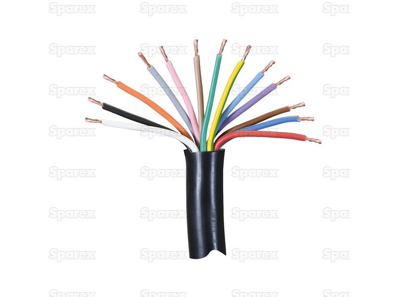 Electrical Cable - 13 Core, 1.5mm² Cable, Black (Length: 25M), () - S.139731
