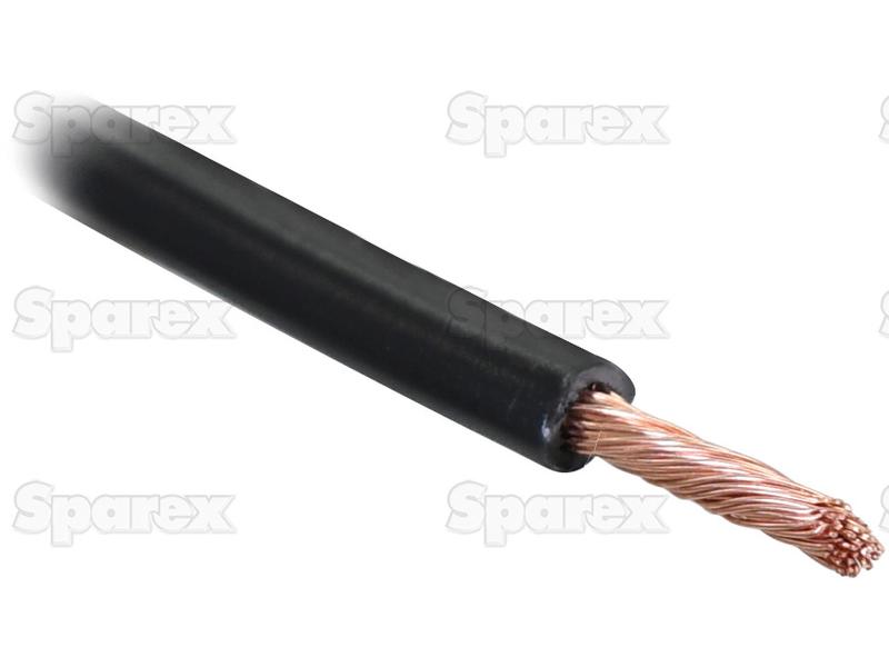 Electrical Cable - 1 Core, 10mm² Cable, Black (Length: 50M), () - S.139741
