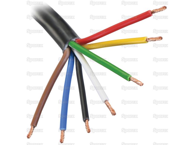 Electrical Cable - 7 Core, 1.5mm² Cable, Black (Length: 1M), () - S.14025
