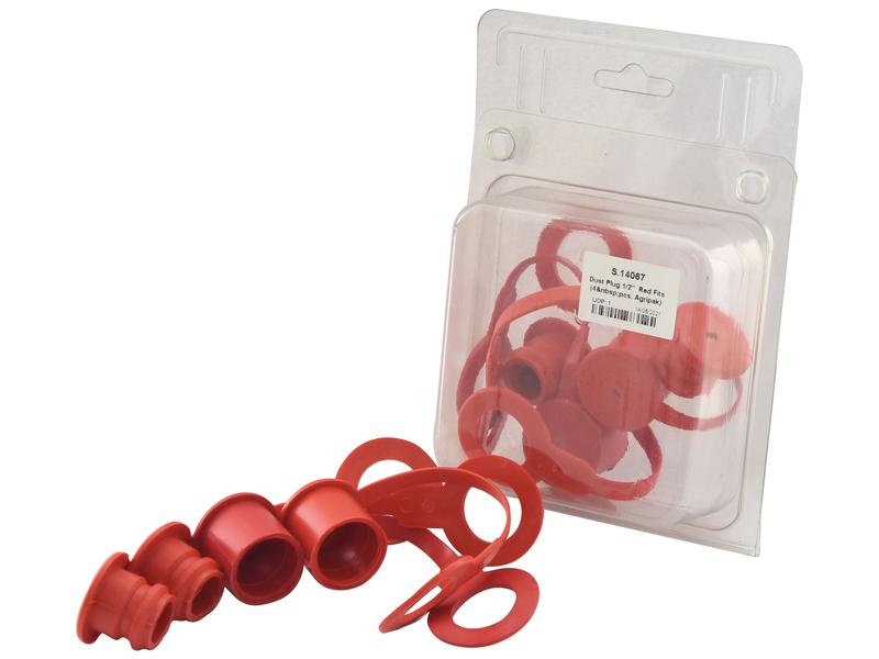Sparex Couvercle anti-poussière Rouge PVC Convient pour 1/2\'\' (Agripak 4 pièces)