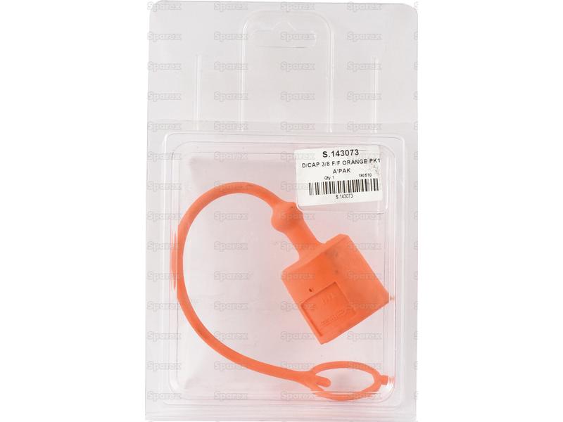 Faster Dust Cap Orange PVC Fits 3/8\'\' Female Coupling - TM Series TMF38 (Agripak 1 pc.)
