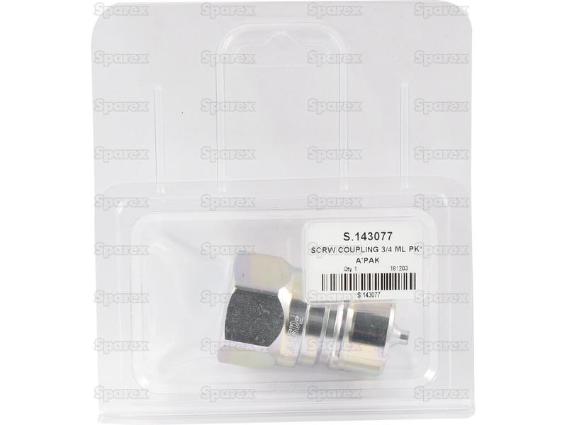 Faster Quick Release Hydraulic Coupling Male 3/4\'\' Body x 3/4\'\' BSP Female Thread (Agripak 1 pc.)