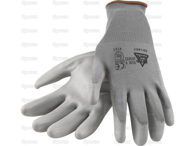 Paire de gants de mécanique PU gris - 9/L