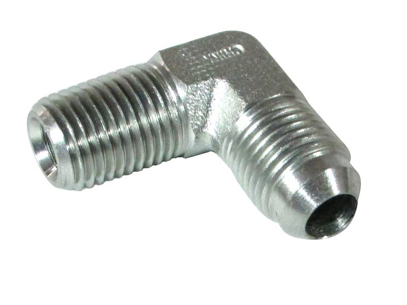 Hydraulic Adaptor. 1/4\' NPT Male - 9/16\'\' JIC Male. 90 degree Image 1