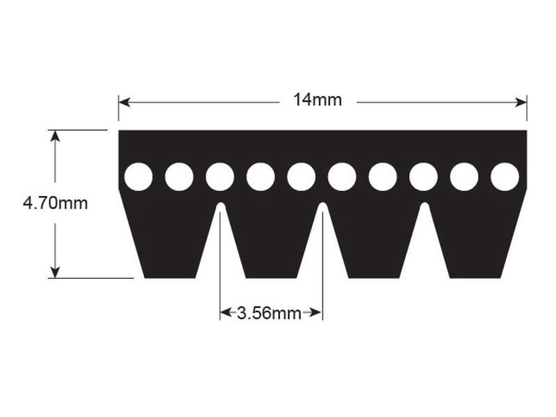 Poly V / Multi-Rib Belt - PK Section - Belt No. 4PK1150