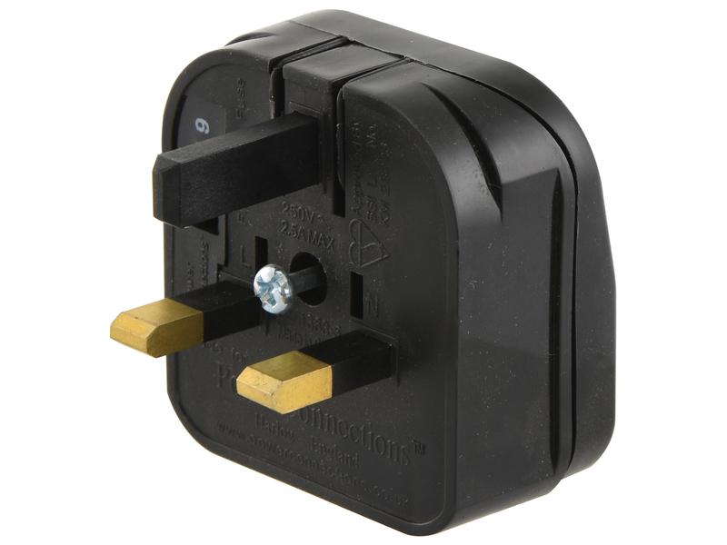 Adaptor Plug - 2 Pin (EU) to 3 pin (UK)