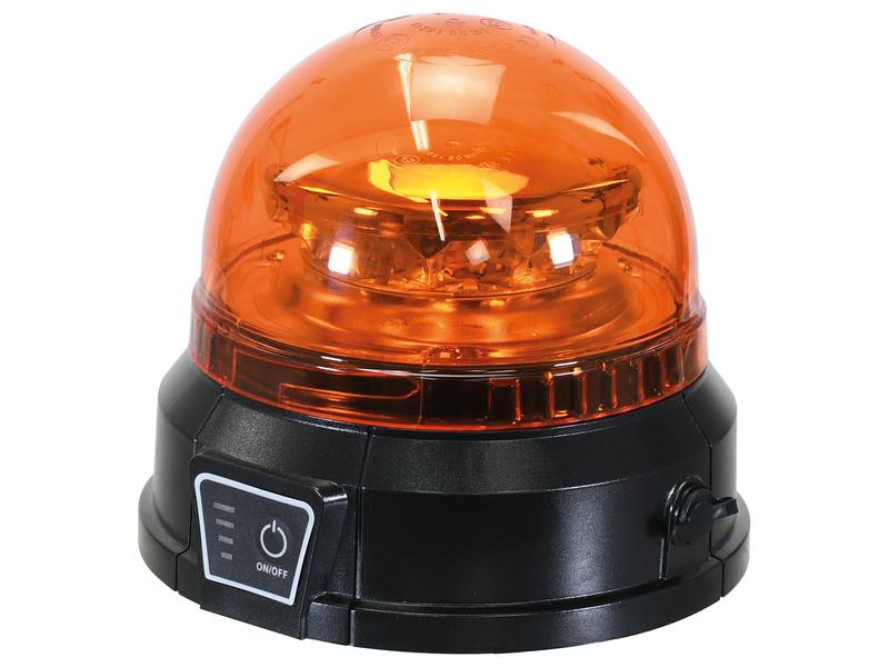 LED Akumulatorowa lampa ostrzegawcza (Pomarańczowy), Interference: Class 3, Na magnes, 100-240V, 12/24V